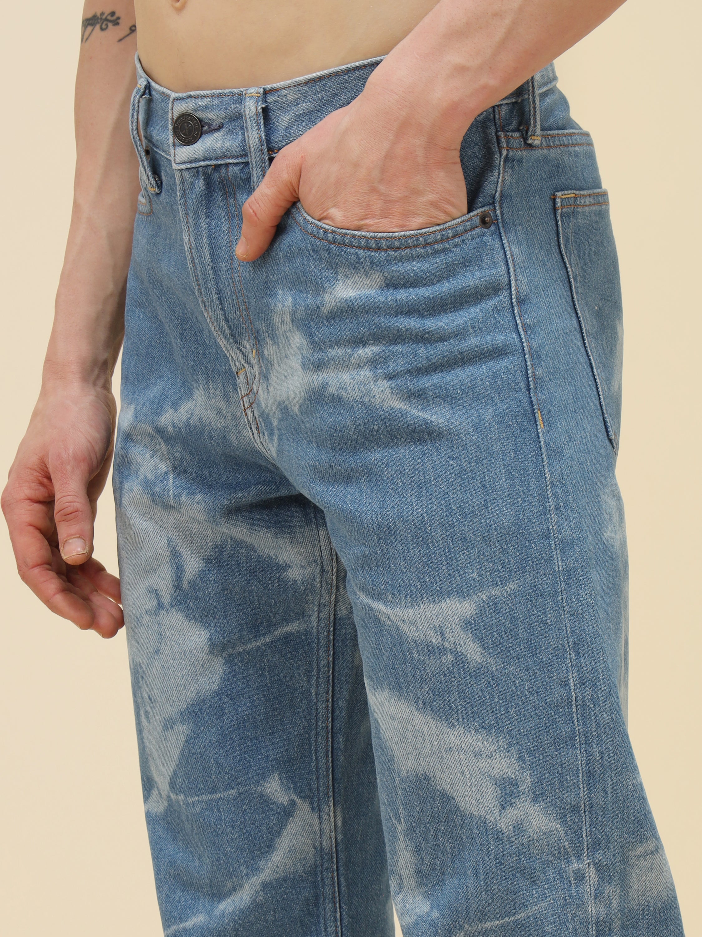 MEN LOOSE TIE DYE JEANS